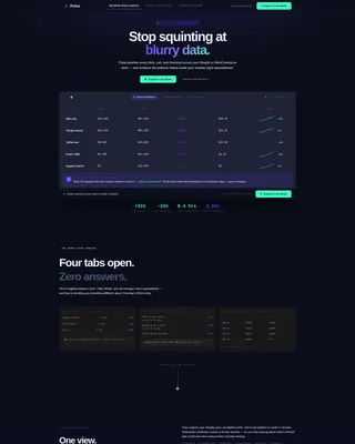 eCommerce AI Analytics Dashboard Landing Page Template