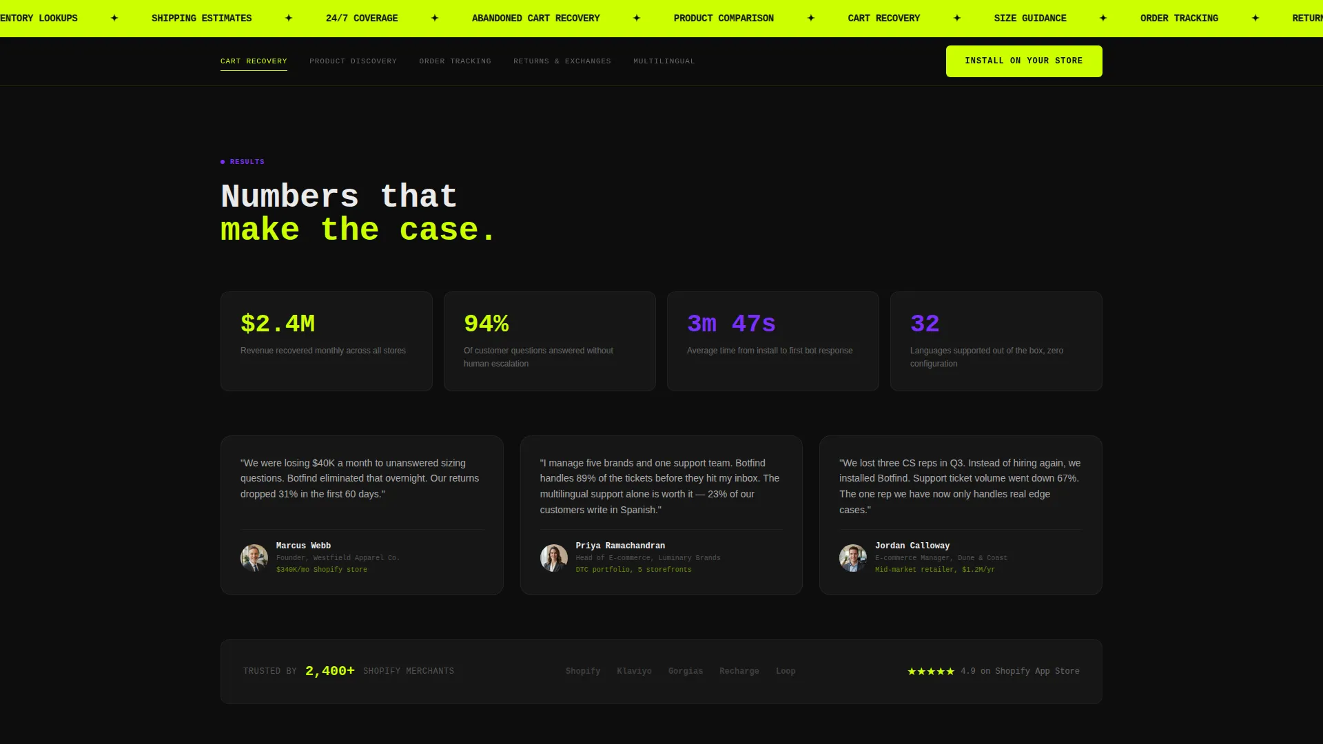 AI Chatbot Landing Page Template for E-Commerce