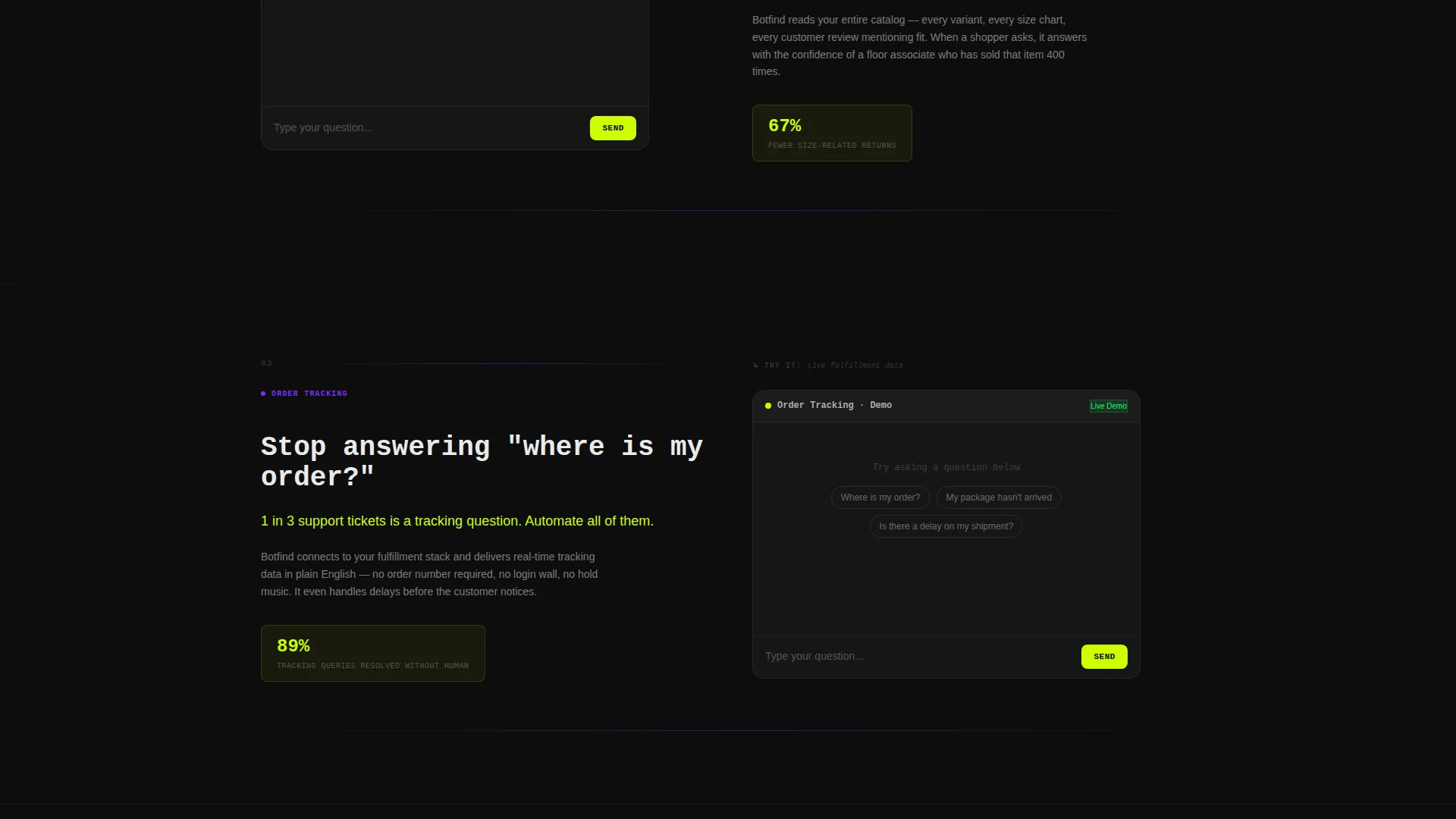 AI Chatbot Landing Page Template for E-Commerce