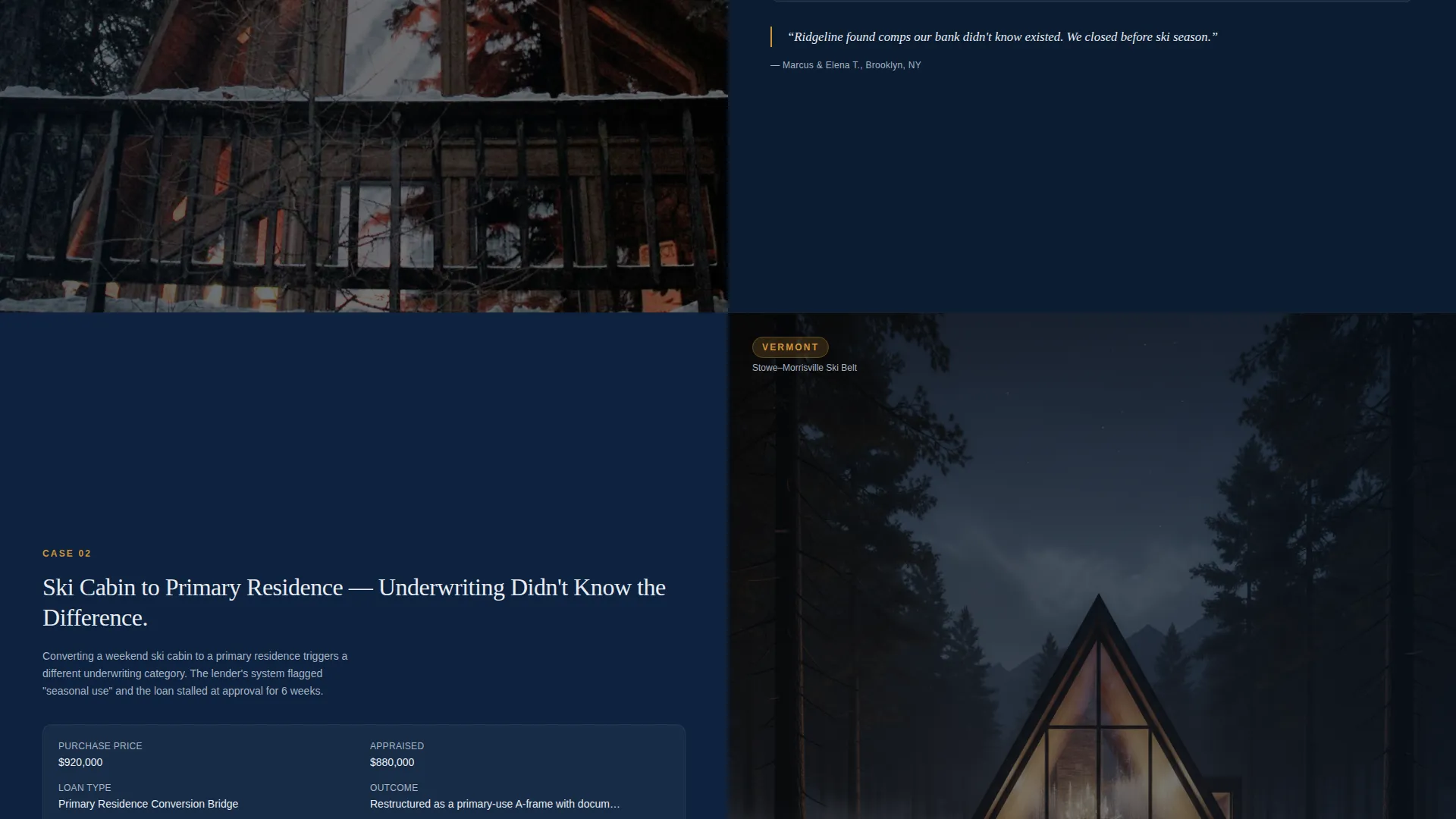 A-Frame House Real Estate Portfolio & Case Study Website Template