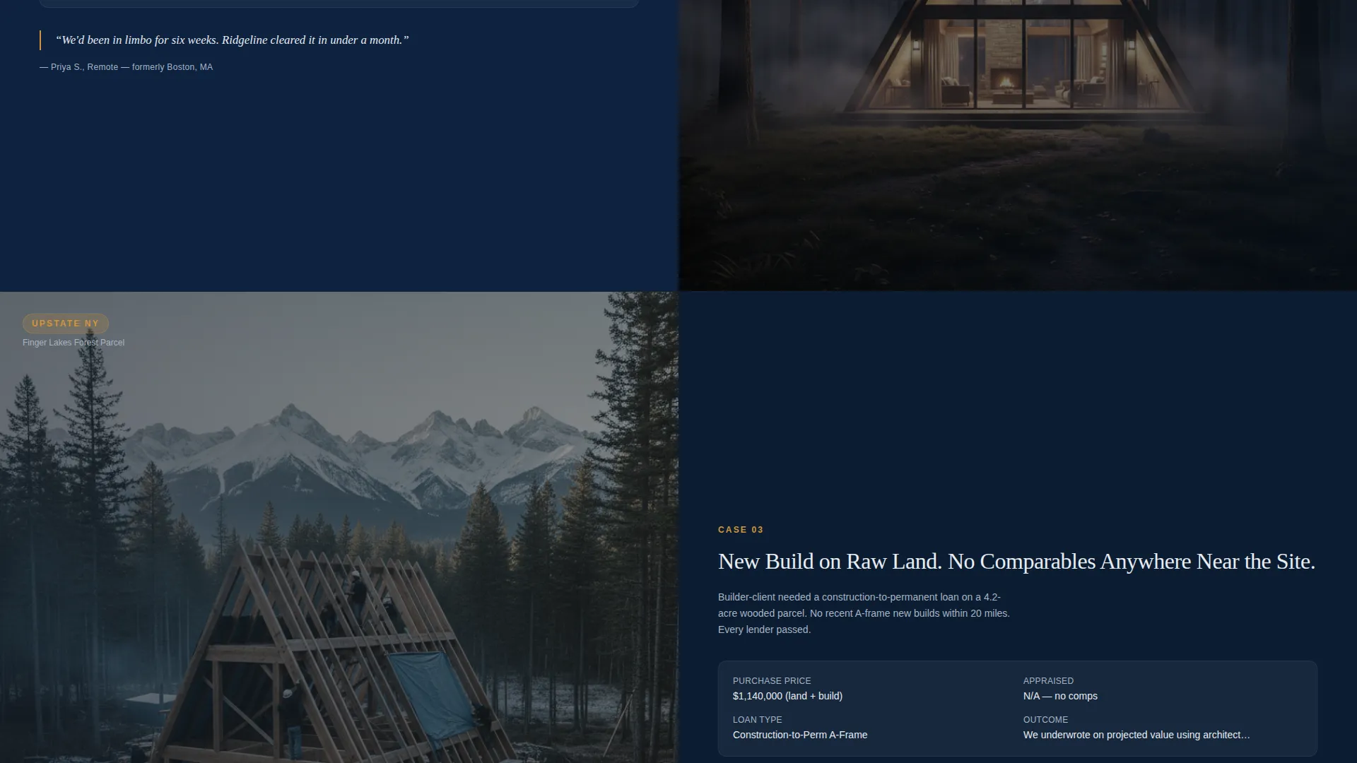 A-Frame House Real Estate Portfolio & Case Study Website Template