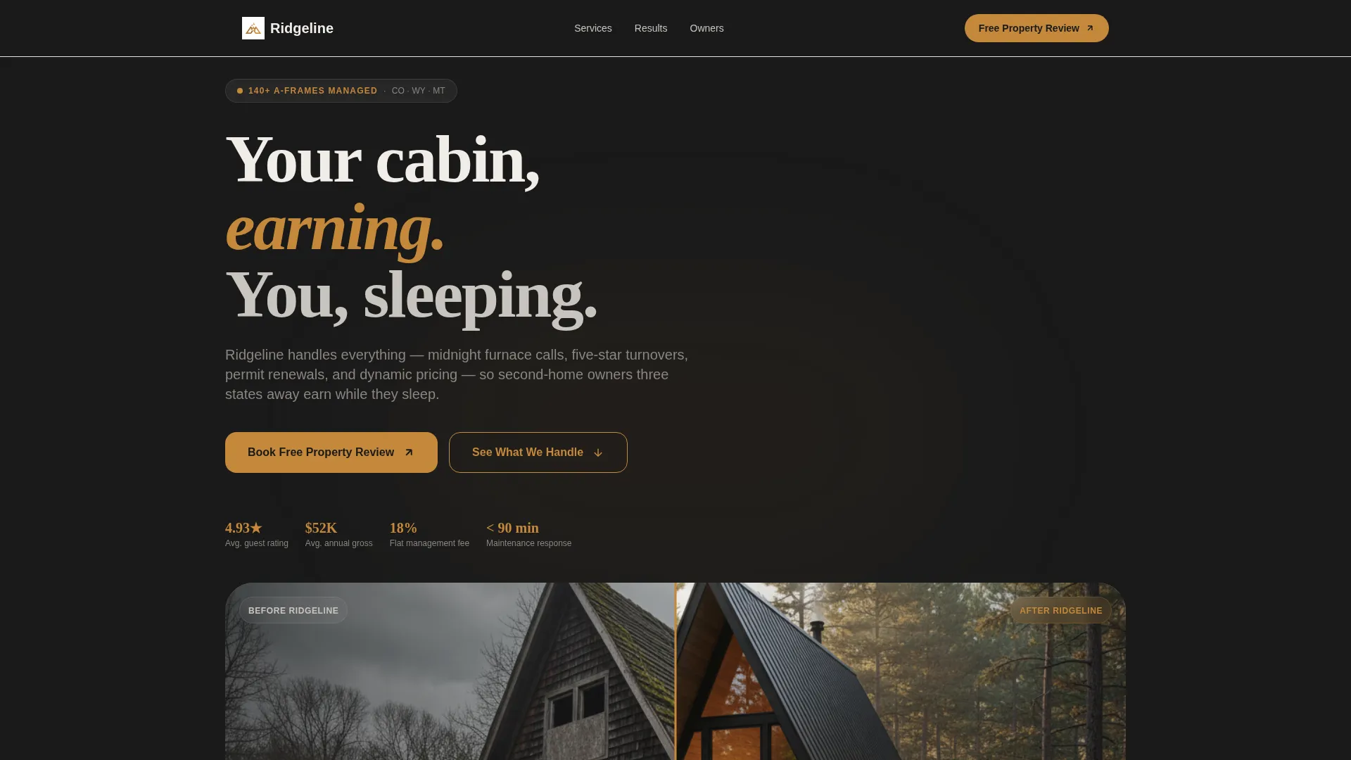 A-Frame House Real Estate Booking Website Template