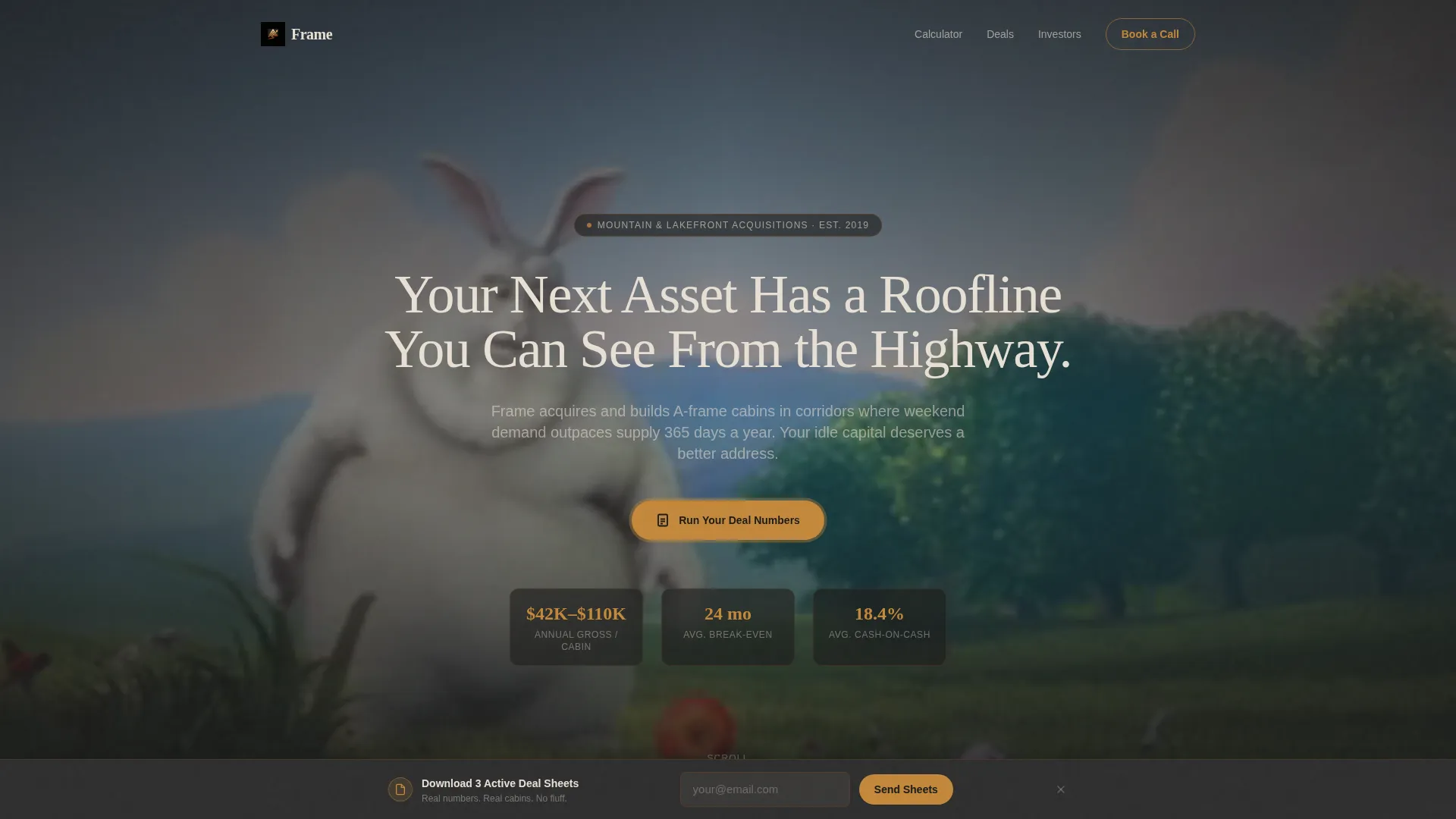 A-Frame House Real Estate Advanced Booking Website Template