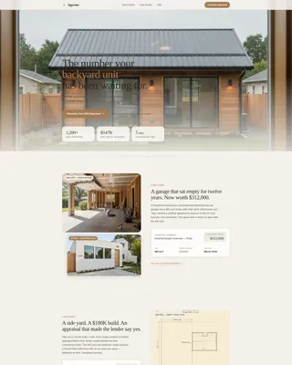 ADU (Accessory Dwelling Unit) Real Estate Booking Website Template
