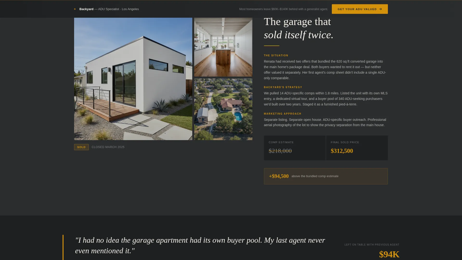 ADU Landing Page Template for Listing Specialists