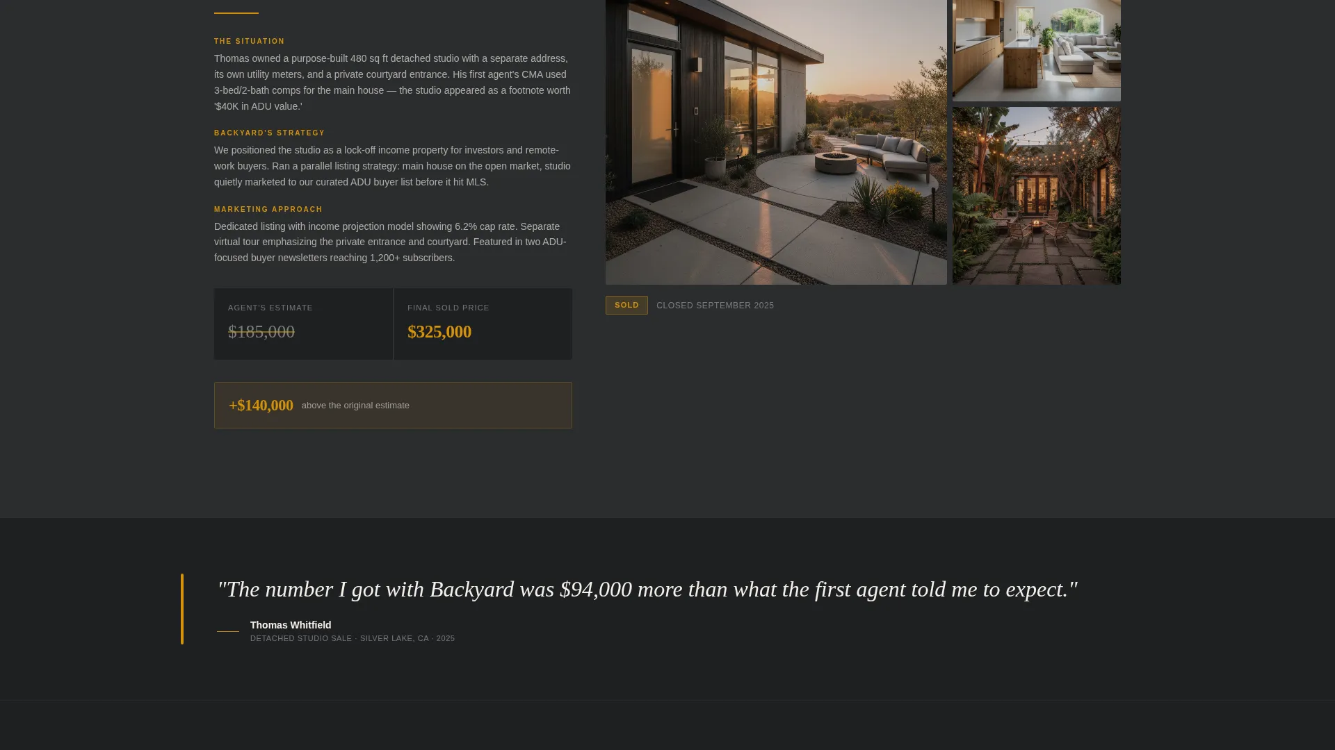 ADU Landing Page Template for Listing Specialists
