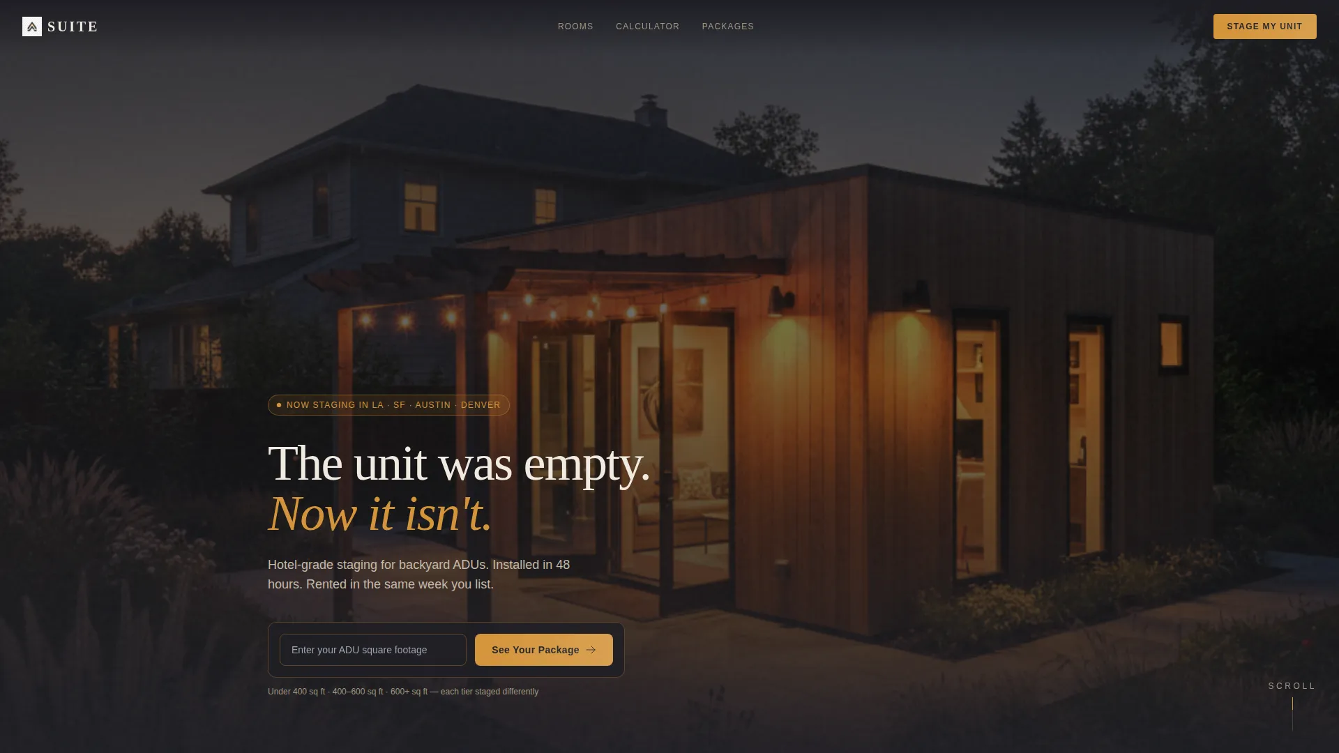 ADU (Accessory Dwelling Unit) Real Estate Pricing Website Template