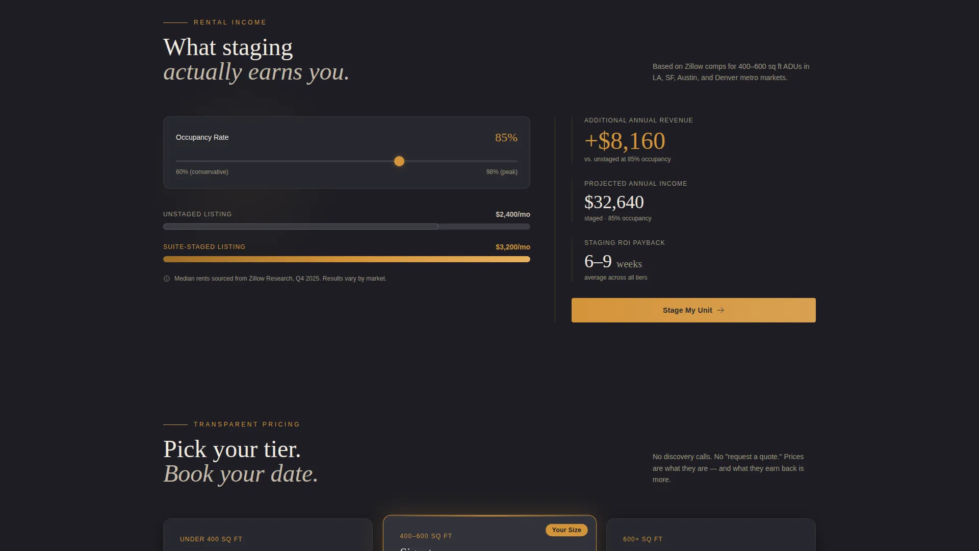ADU (Accessory Dwelling Unit) Real Estate Pricing Website Template