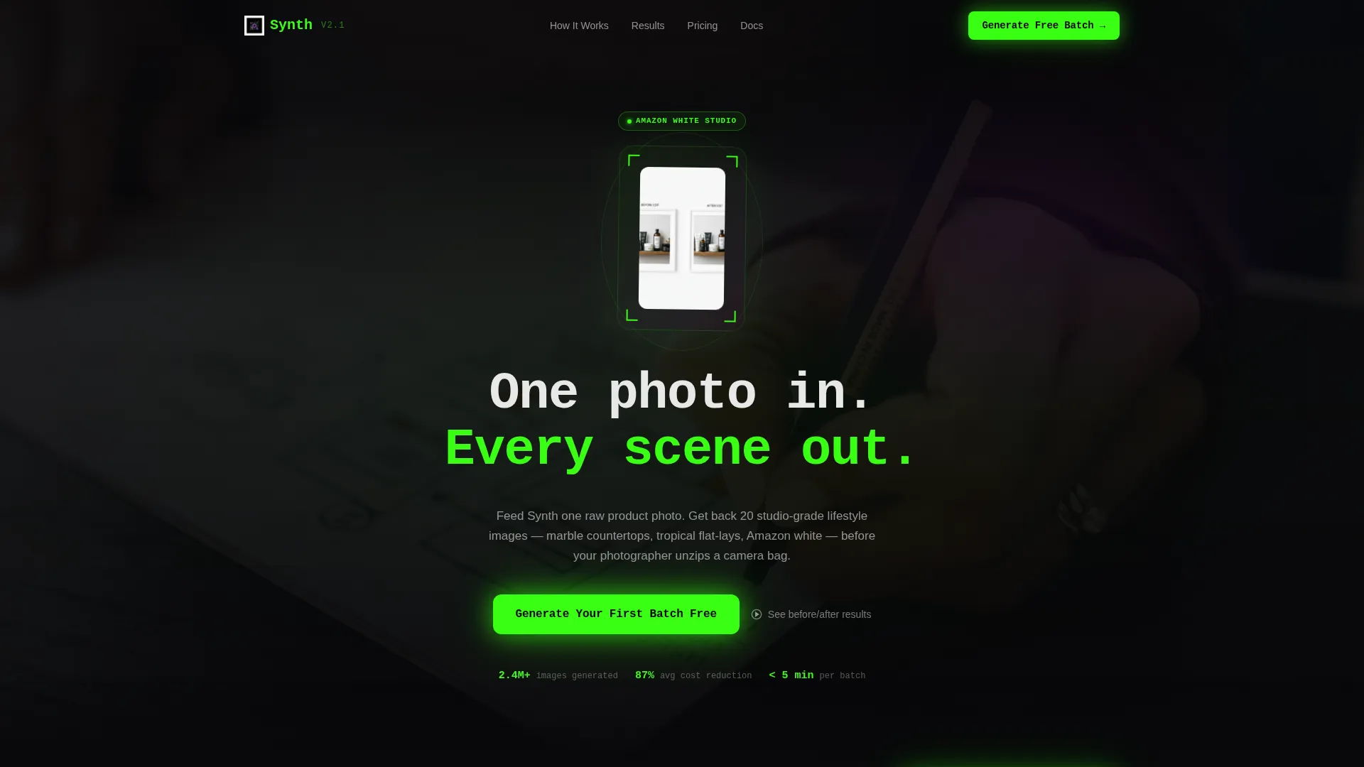 AI E-Commerce Product Image Generator Landing Page