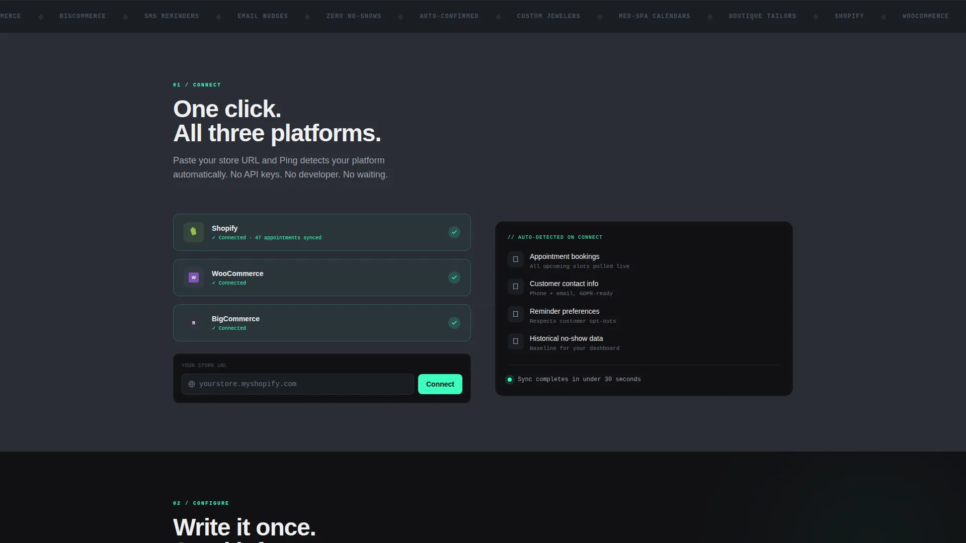 E-Commerce Appointment Reminder Landing Page Template