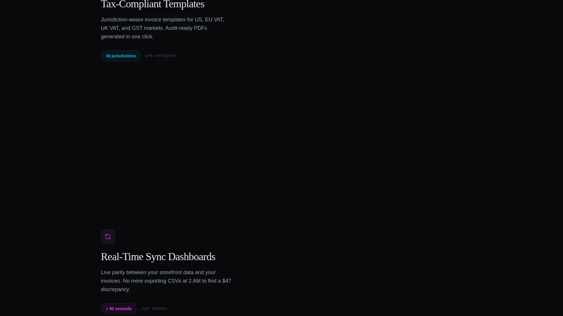 Automated eCommerce Invoicing Landing Page Template