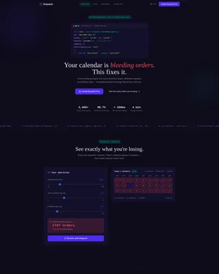 E-Commerce Booking & Scheduling Landing Page Template