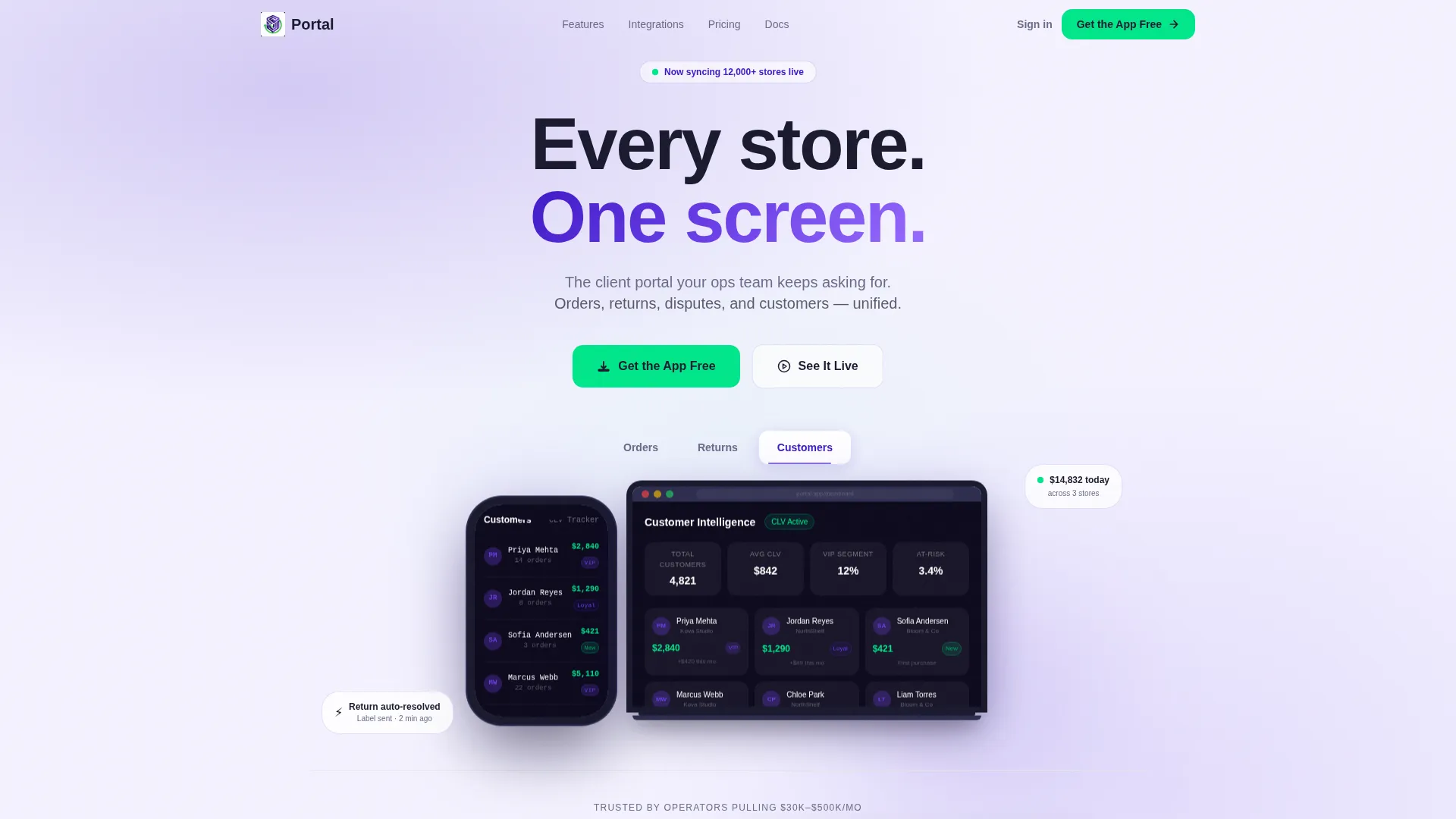 E-Commerce Client Portal Landing Page Template