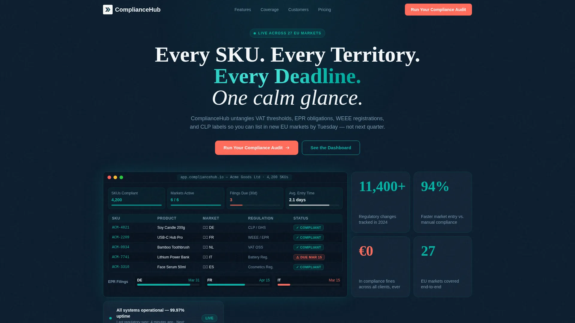 Compliance Landing Page Template