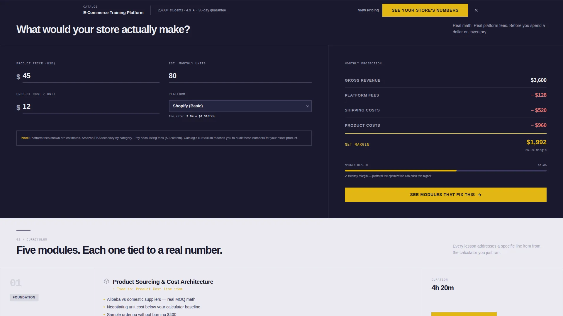 E-Commerce Course Landing Page Template