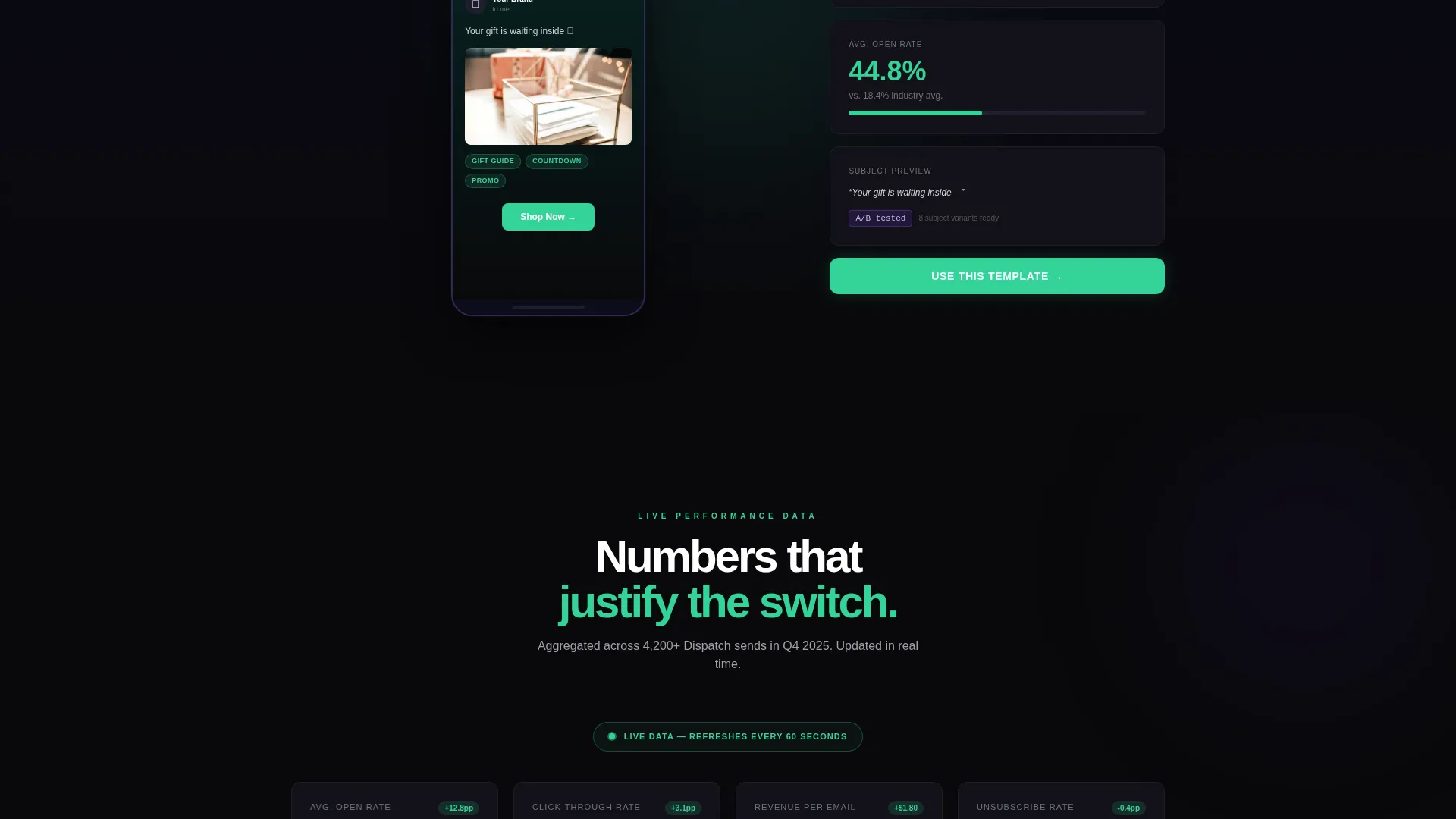 Holiday Email Builder Landing Page Template