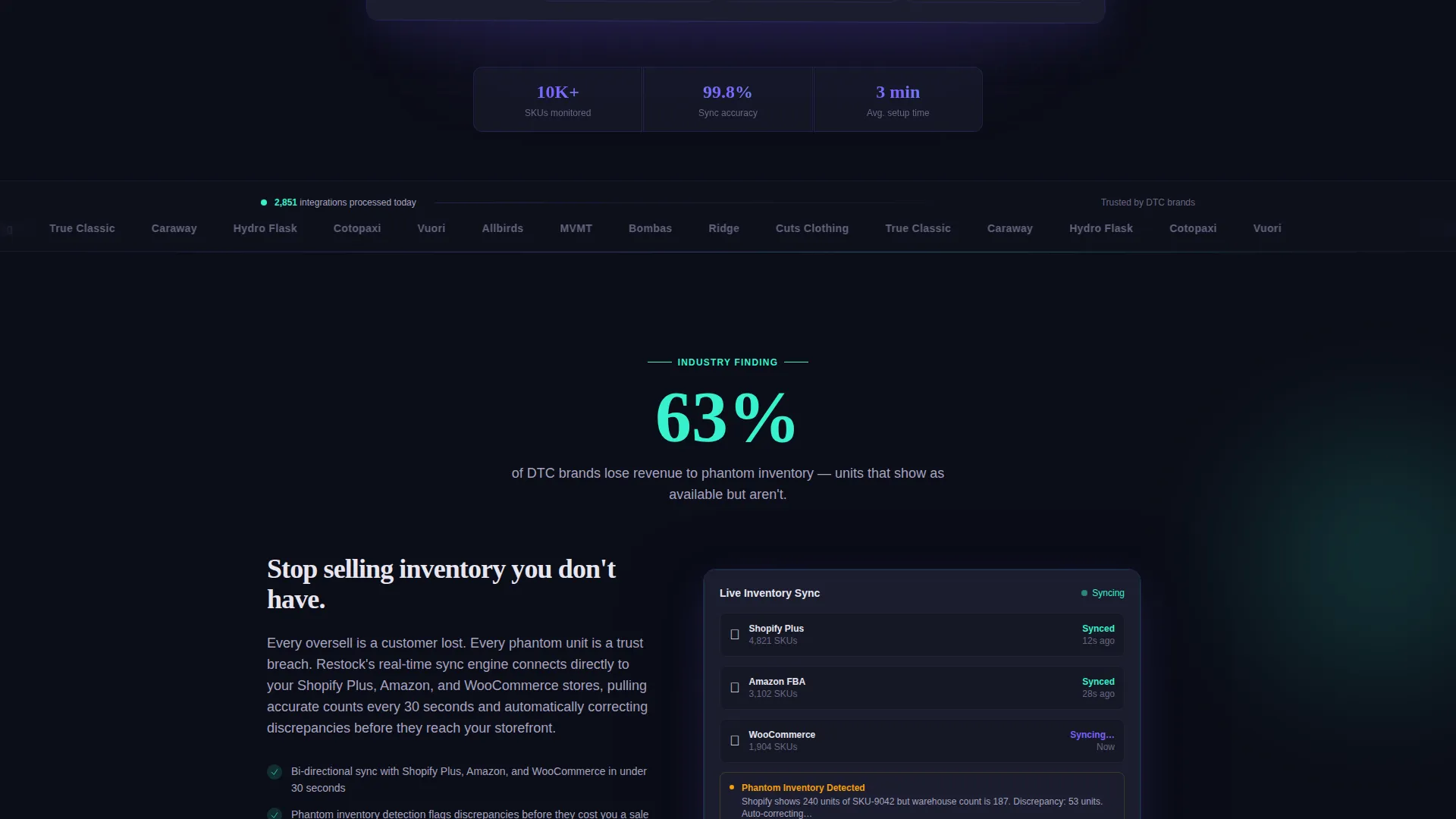 Inventory Management Landing Page Template