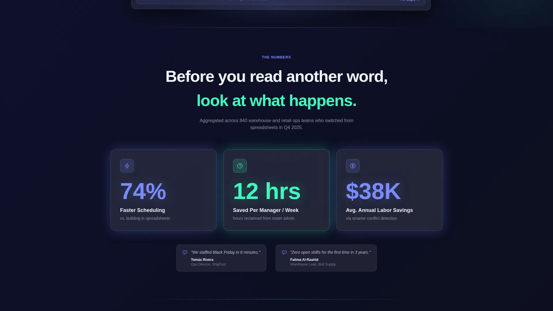 E-Commerce Staff Scheduling Landing Page Template