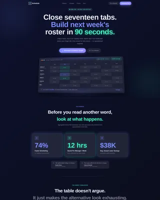 E-Commerce Staff Scheduling Landing Page Template