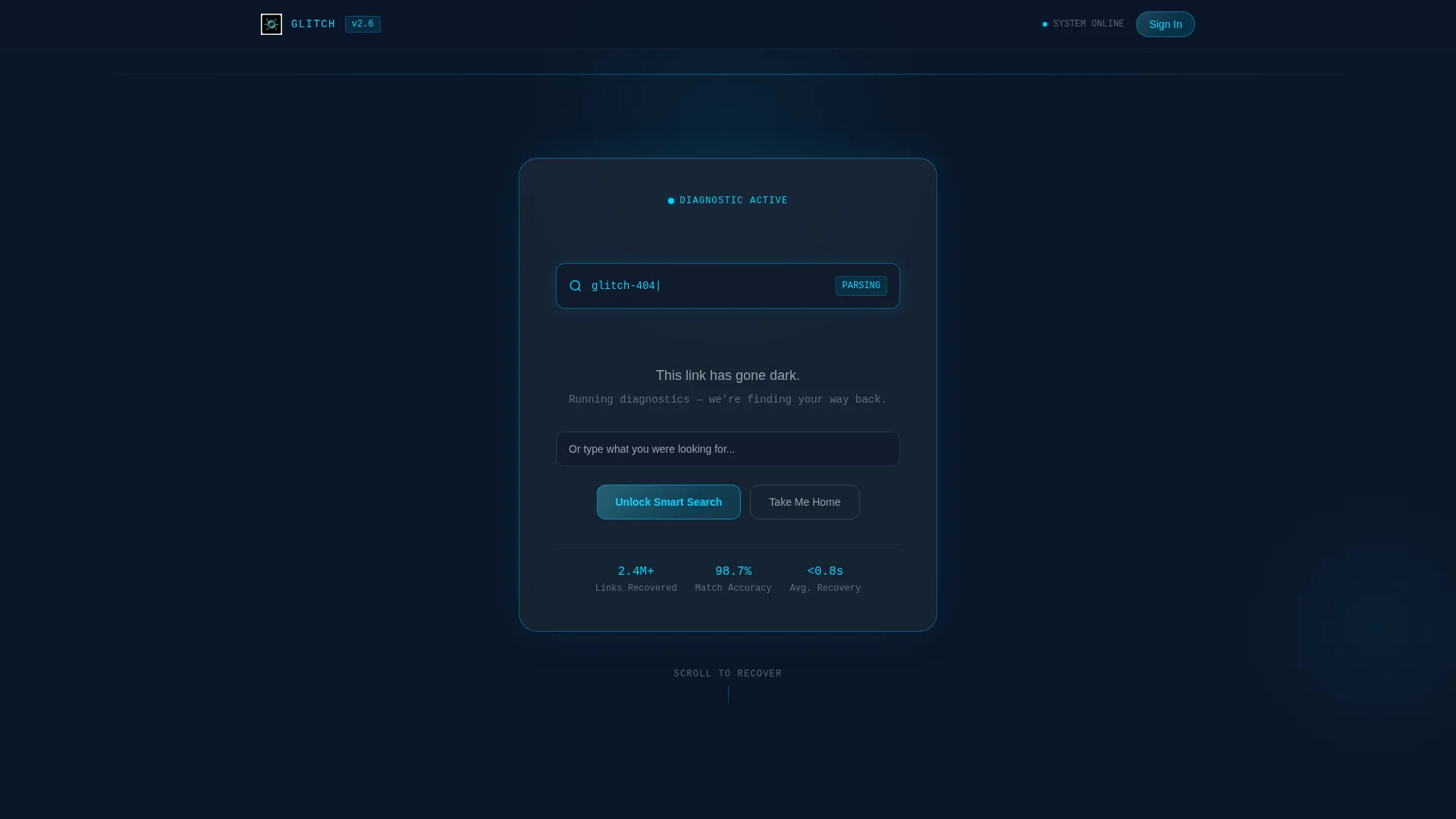 E-Commerce 404 Error Recovery & Shop Redirect Website Template