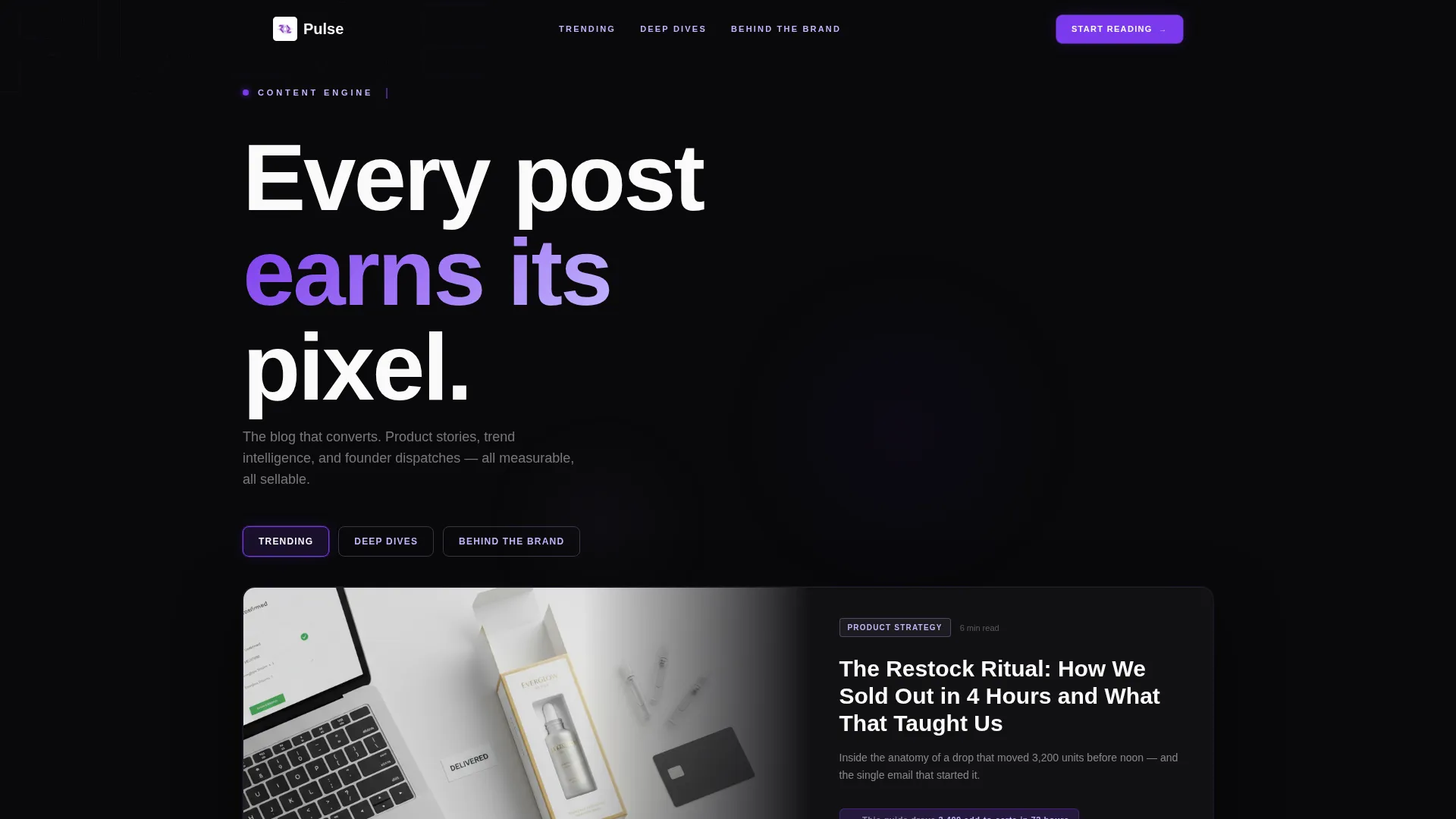 E-Commerce Content Marketing Blog Website Template