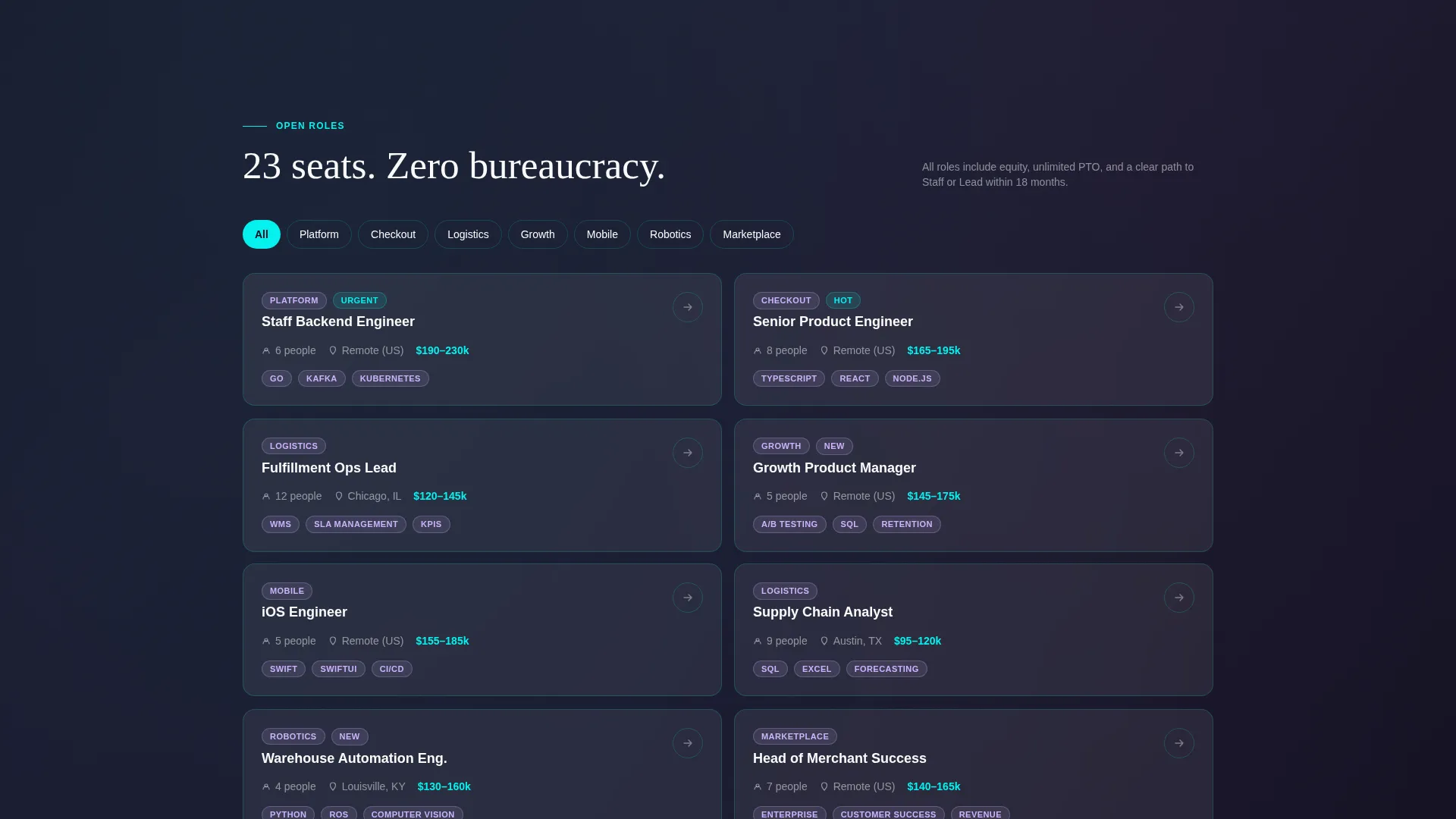 E-Commerce Company Careers & Talent Recruitment Website Template