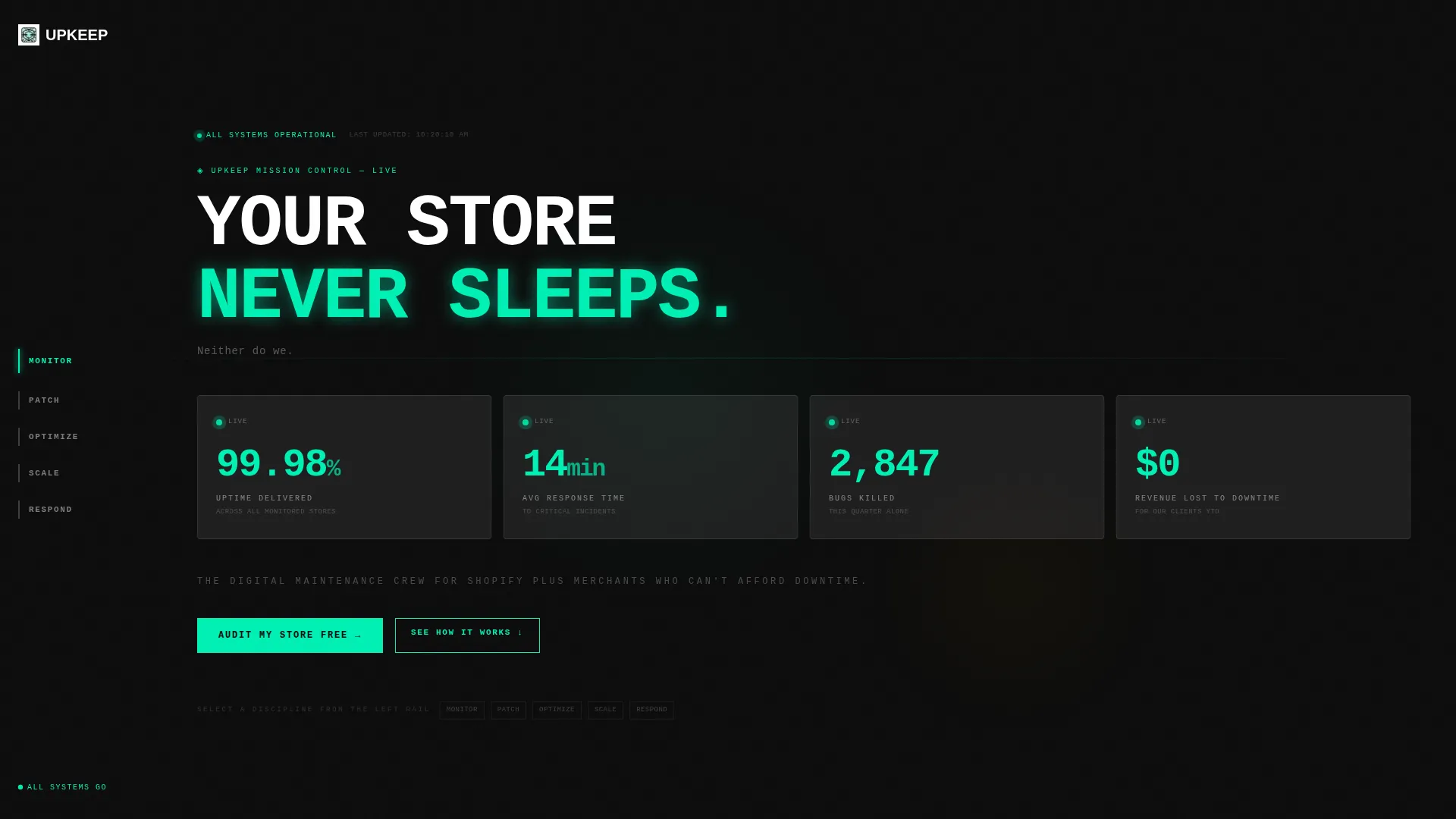 E-Commerce Store Maintenance Service Website Template