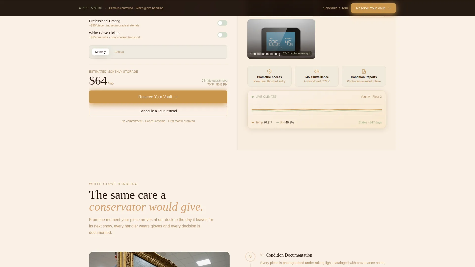 Art & Collectibles Storage Landing Page Template