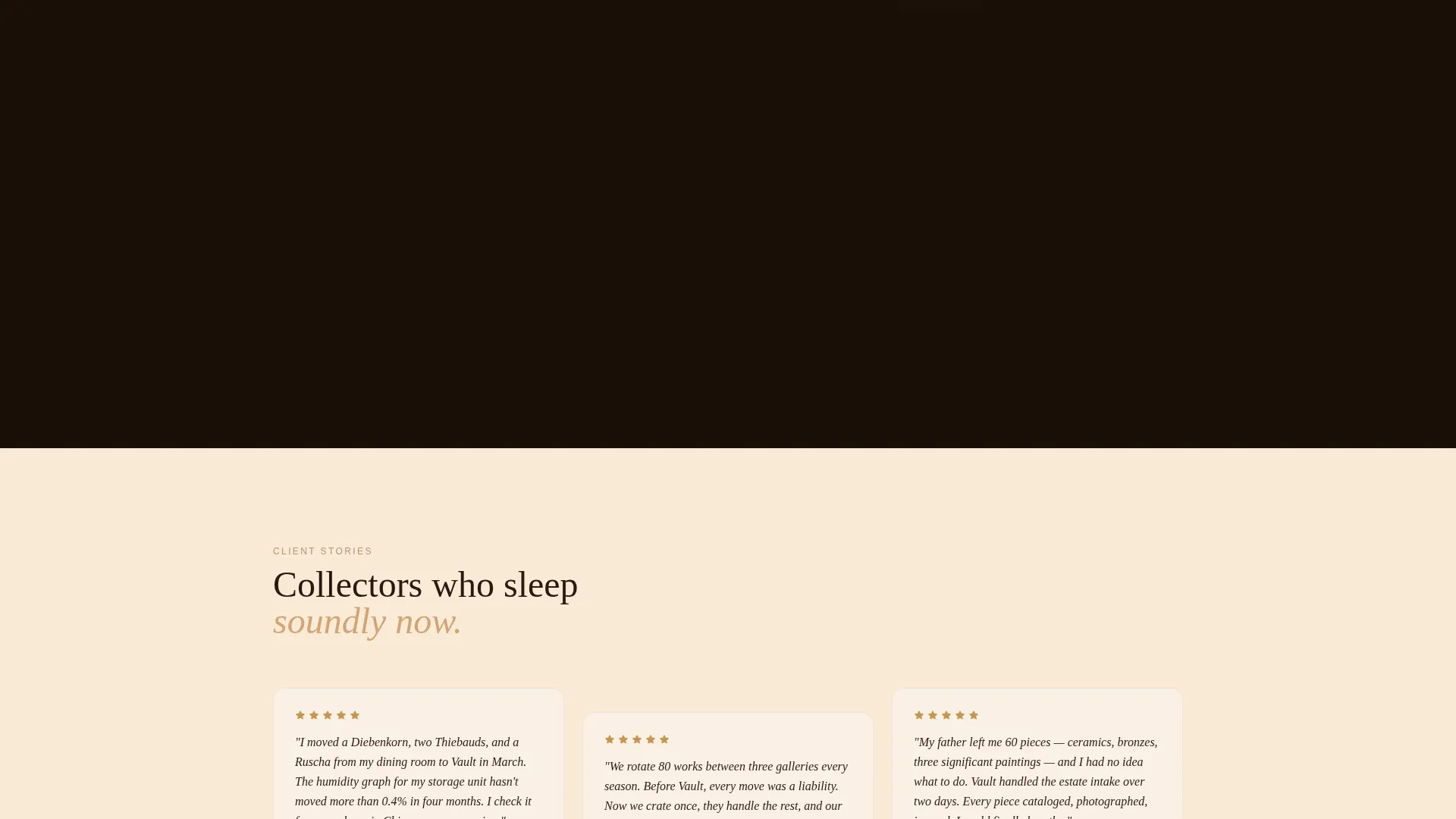 Art & Collectibles Storage Landing Page Template