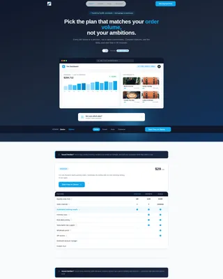 E-Commerce Platform Pricing Tiers & Plan Comparison Website Template