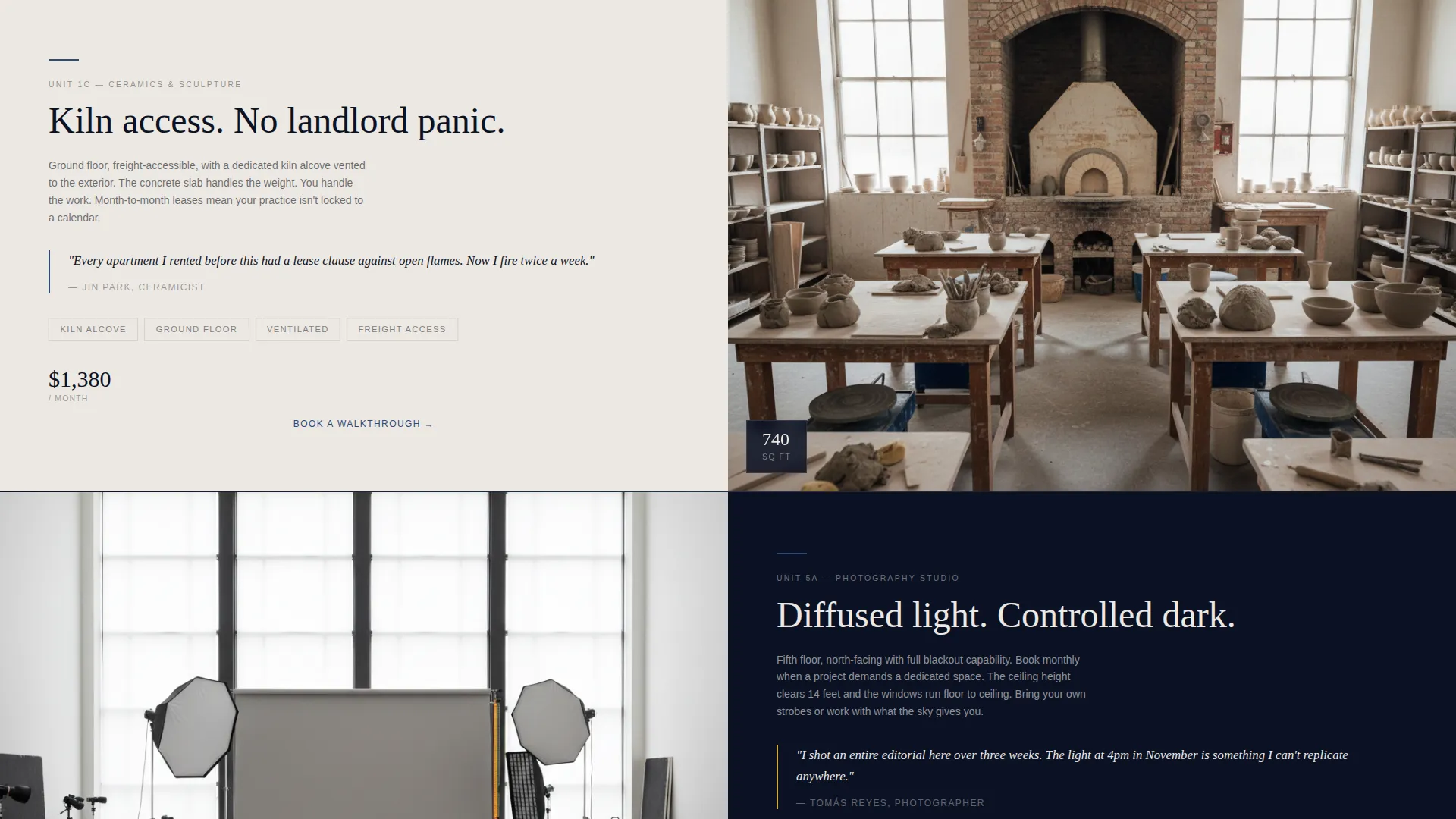 Space & Rental Platforms Booking Website Template