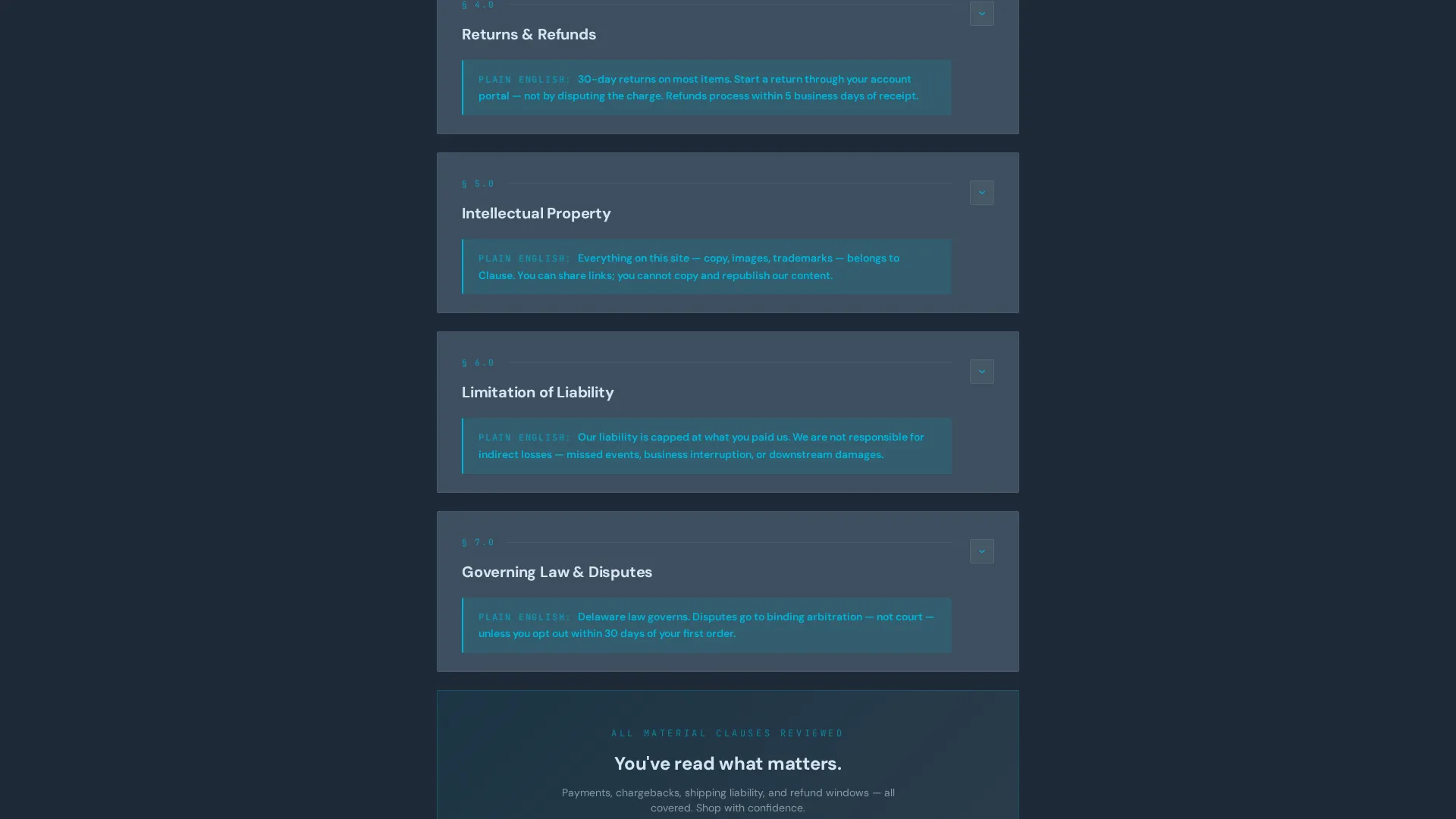 E-Commerce Terms of Service Plain-Language Website Template