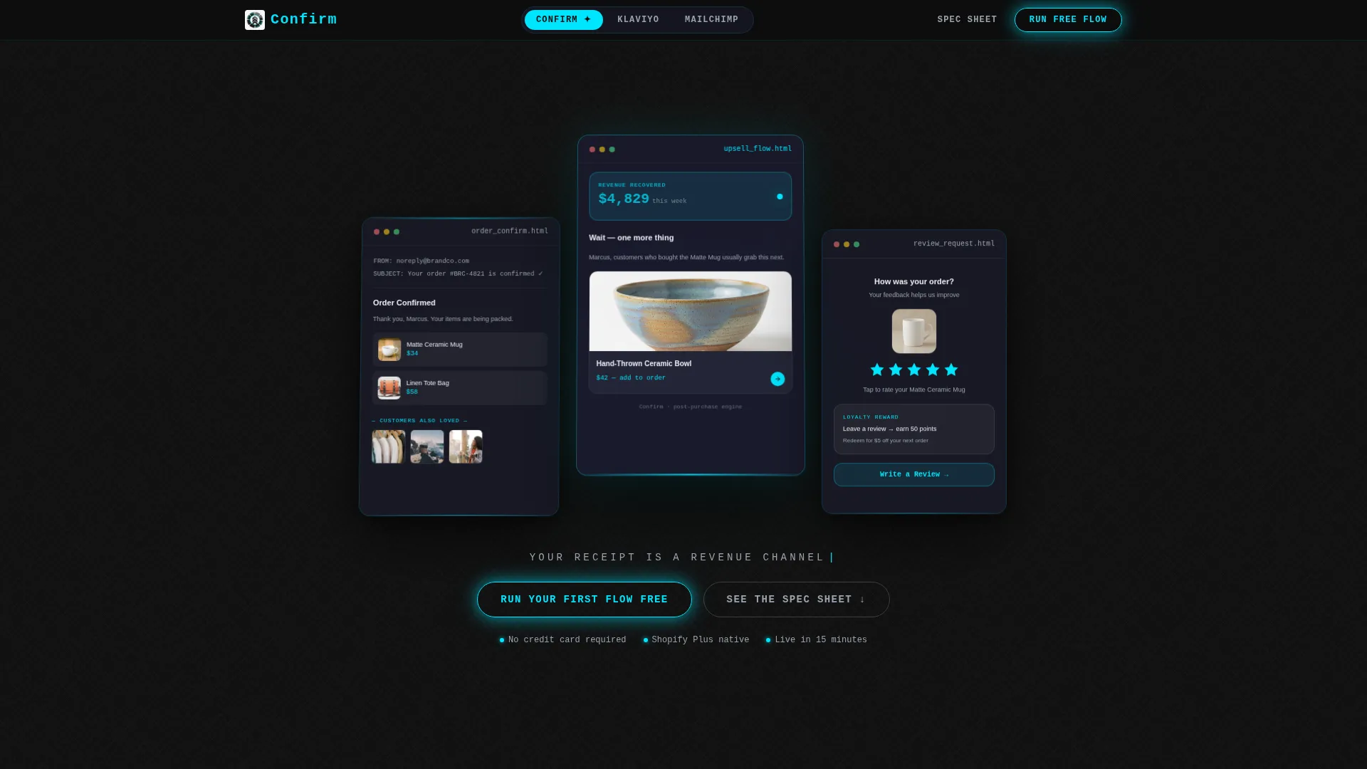 Precision eCommerce Thank You Email Landing Page