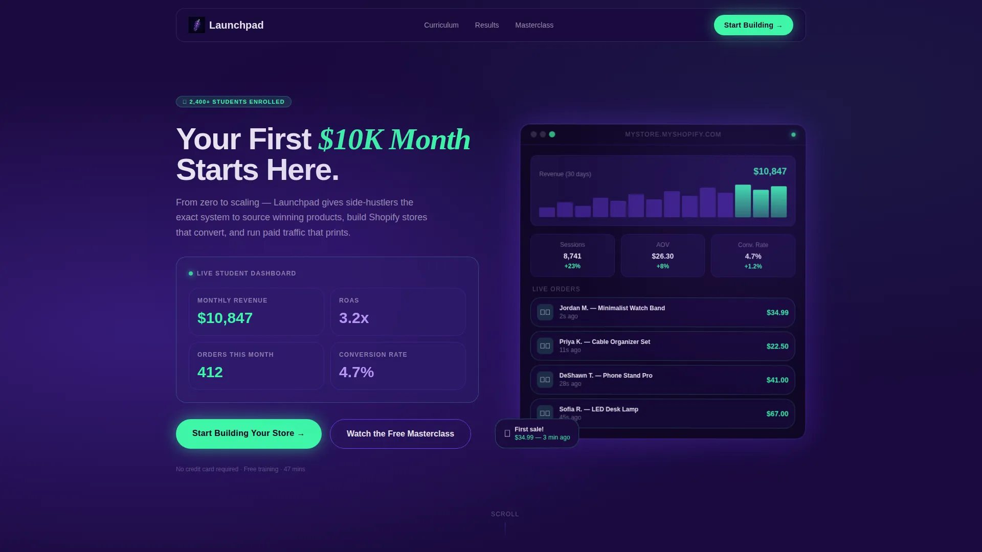 E-Commerce Training Landing Page Template