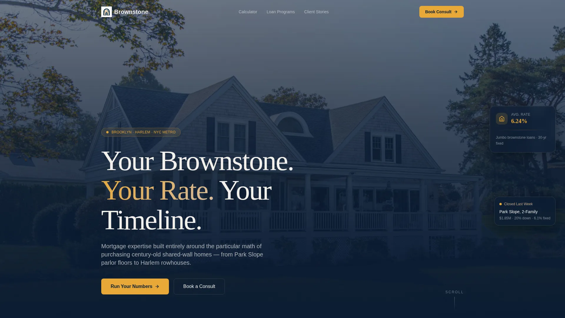 Brownstone & Rowhouse Real Estate Booking Website Template