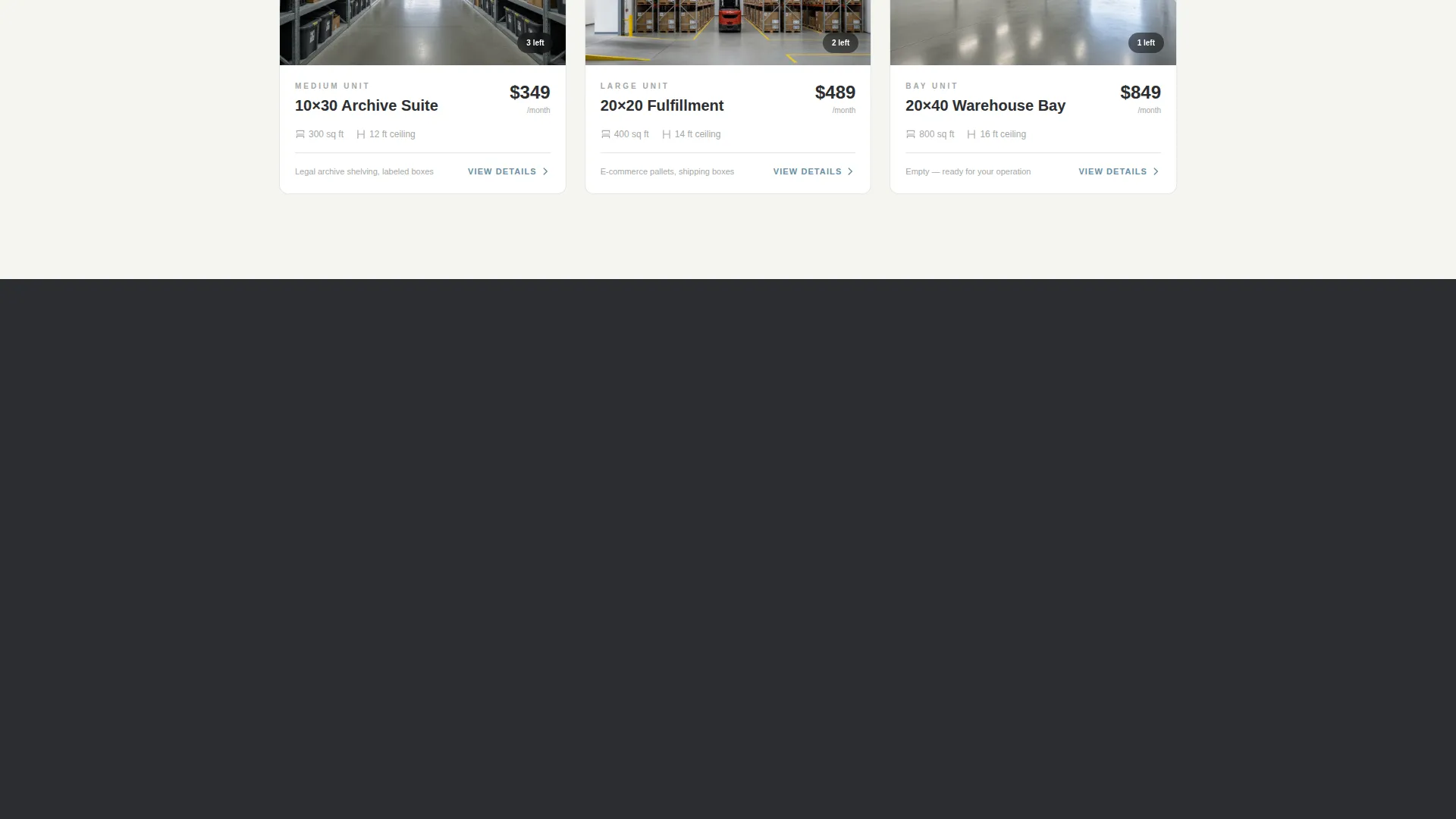 Self-Storage & Mini-Storage Specialist Professional Website Template