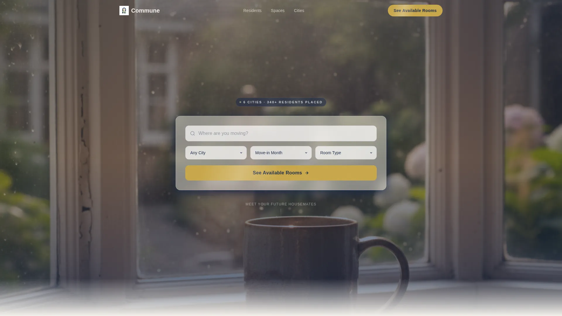 Pastoral Coliving Landing Page Template