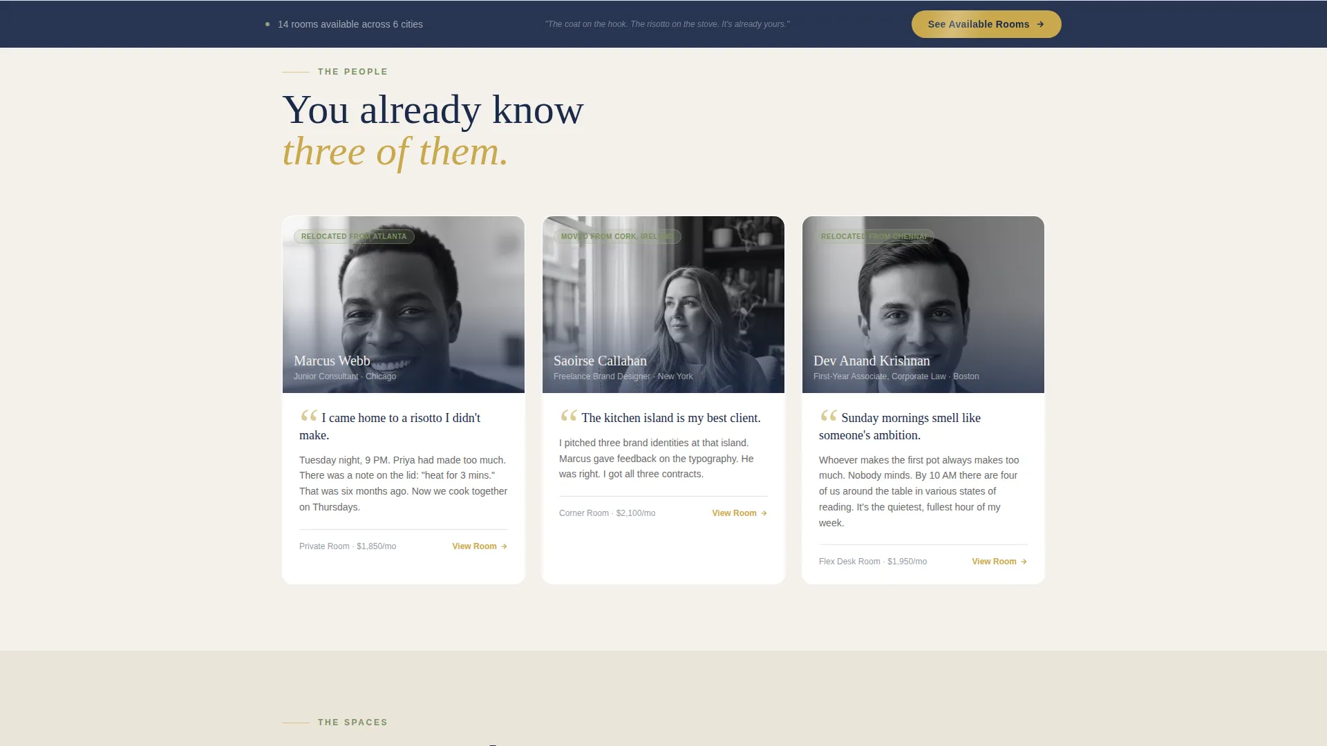 Pastoral Coliving Landing Page Template