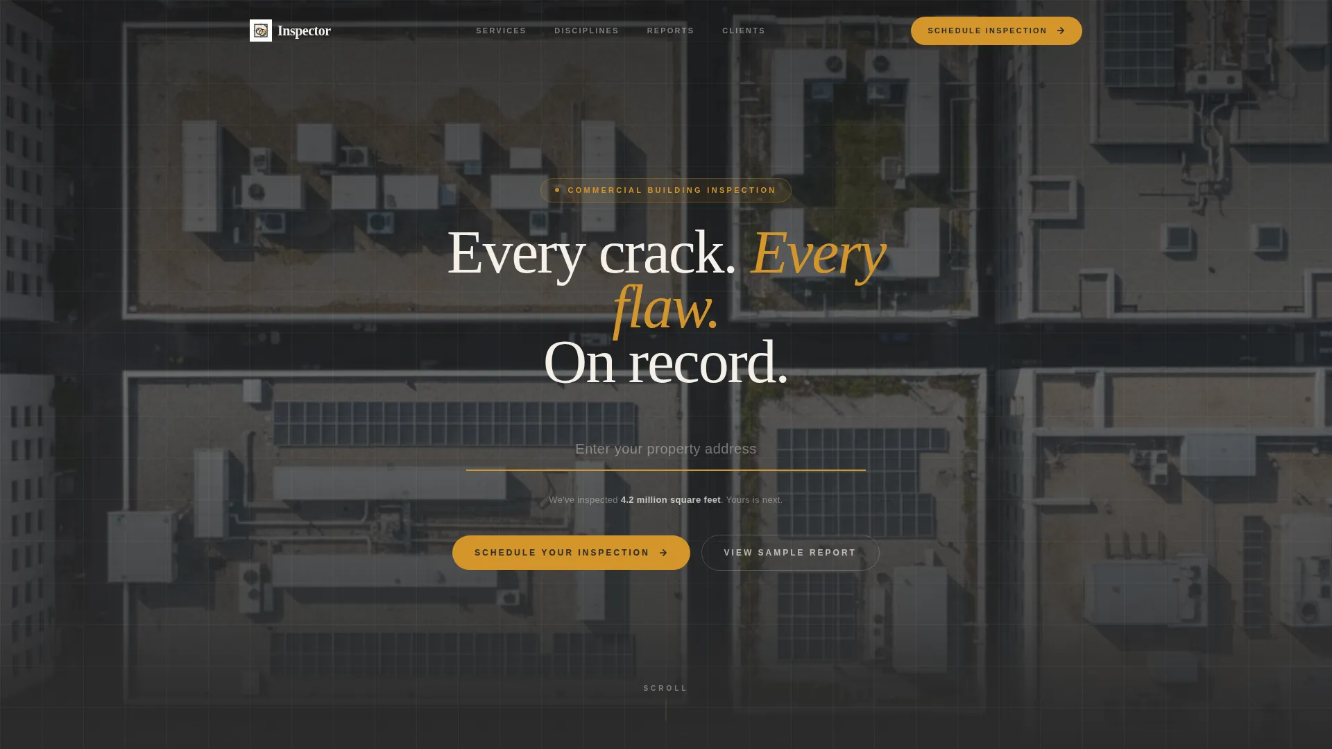 Commercial Building Inspector Landing Page Template