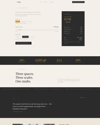 Interior Design Studio Pricing Website Template