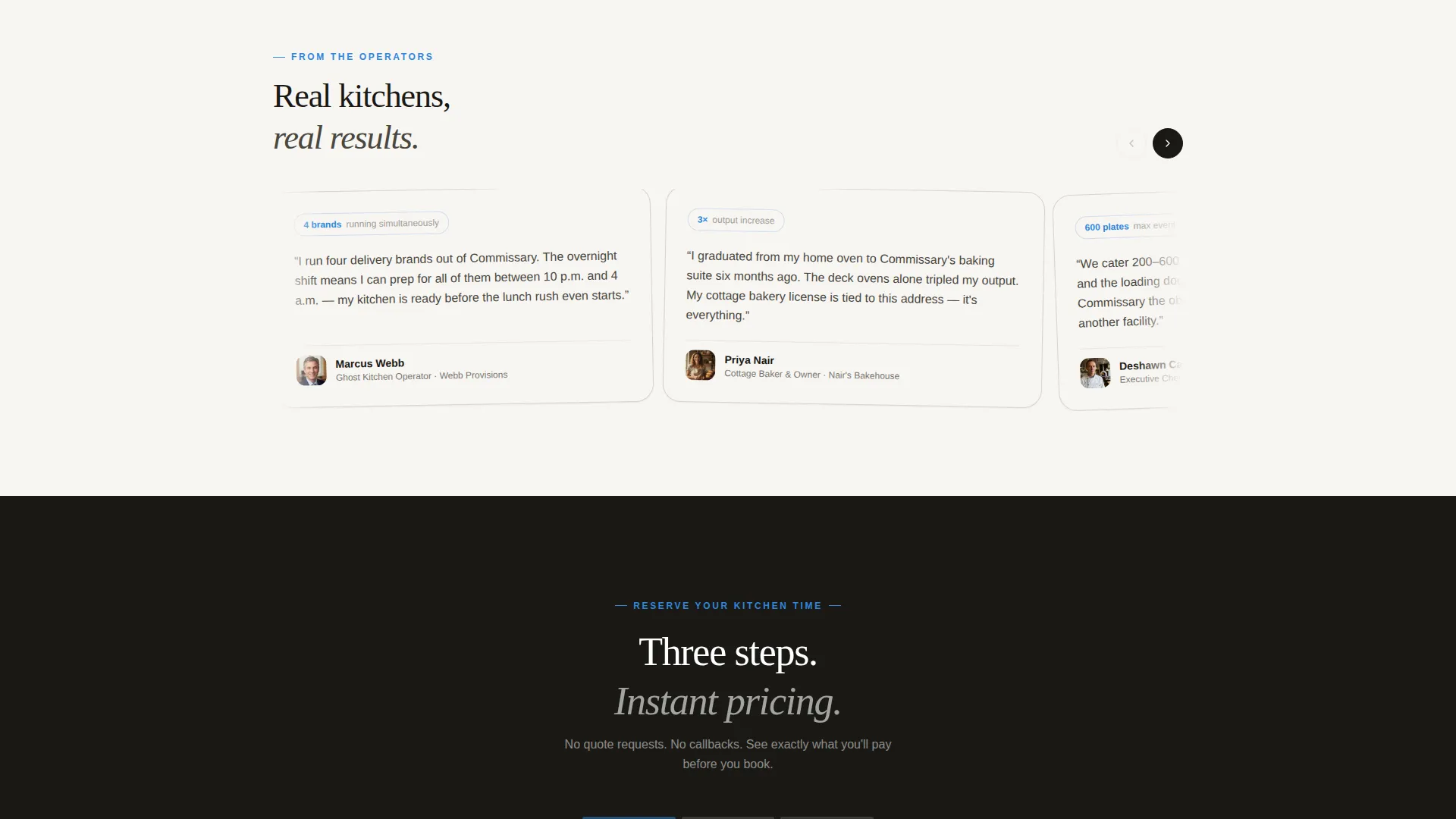 Commercial Kitchen Rental Landing Page Template