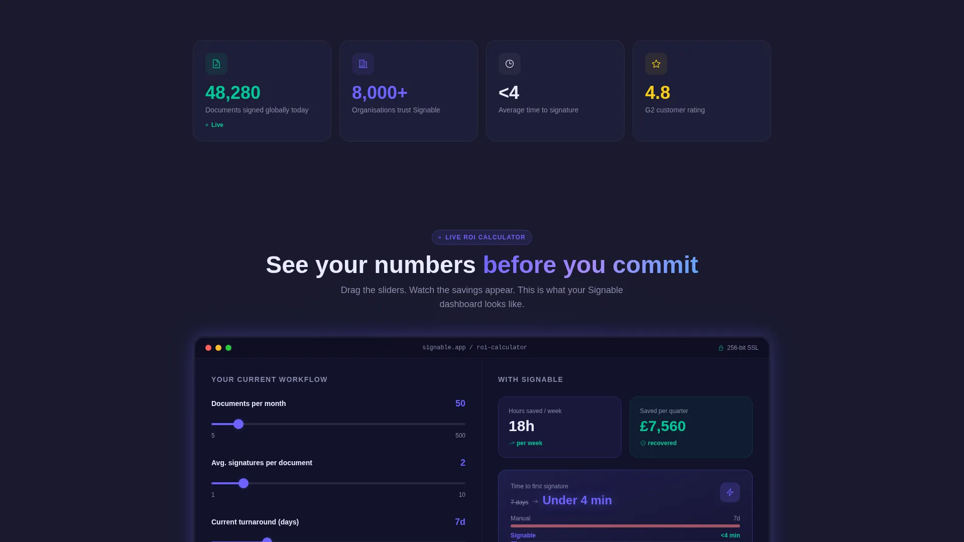 E-Signature Dashboard Landing Page Template