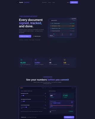 E-Signature Dashboard Landing Page Template