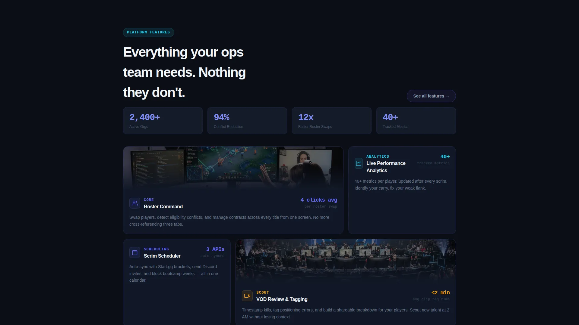 Esports Management Software Landing Page Template