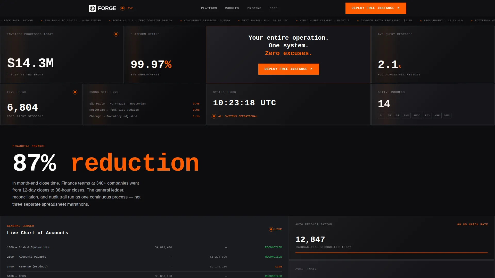 Bold Brutalist ERP Landing Page Template