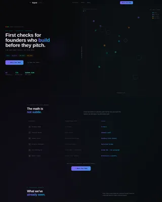 Early-Stage VC Landing Page Template for Technical Founders