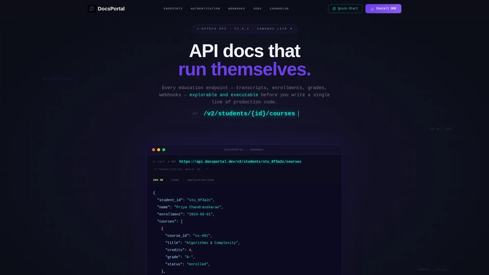 Interactive Edtech Landing Page Template