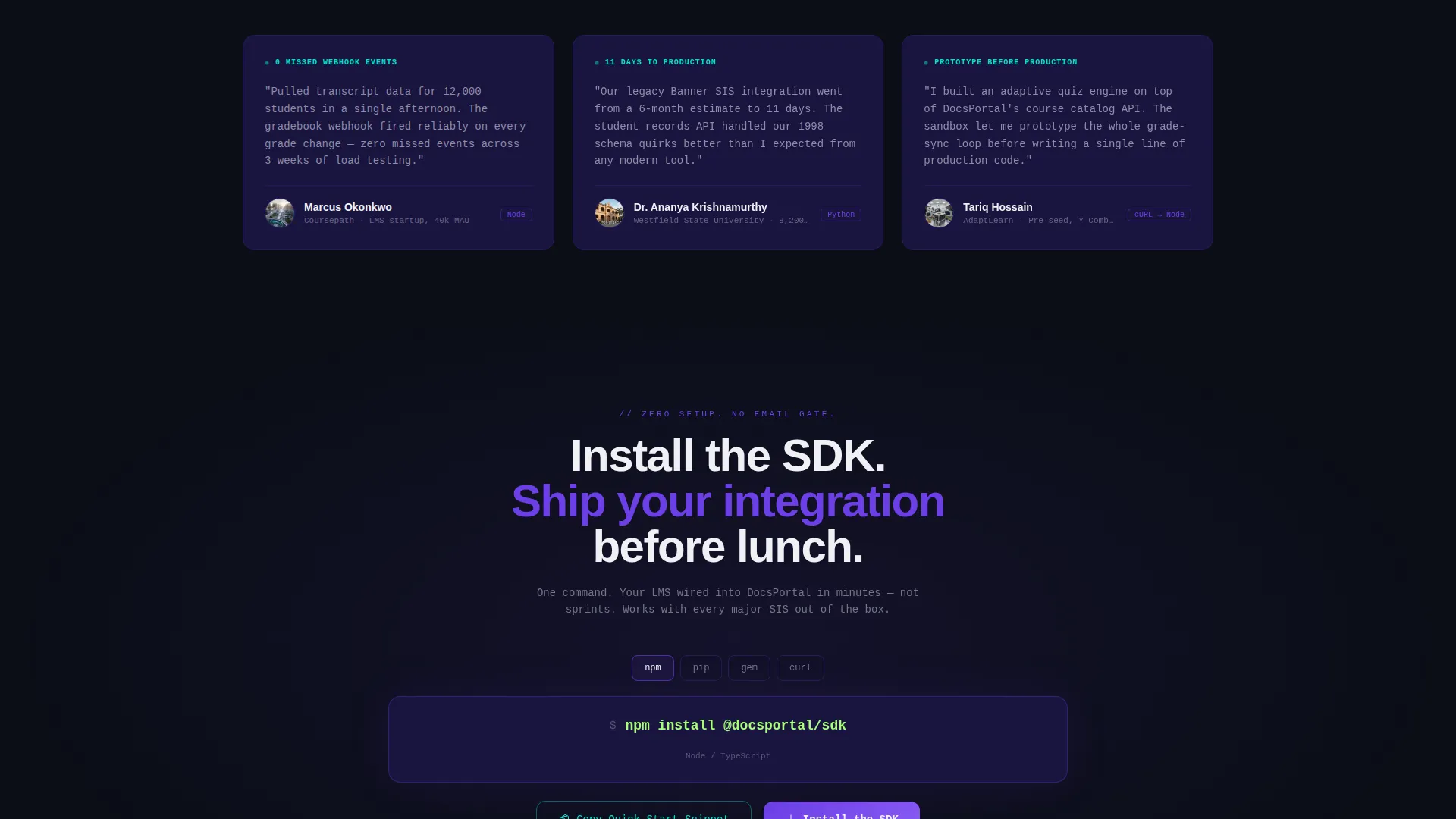 Interactive Edtech Landing Page Template