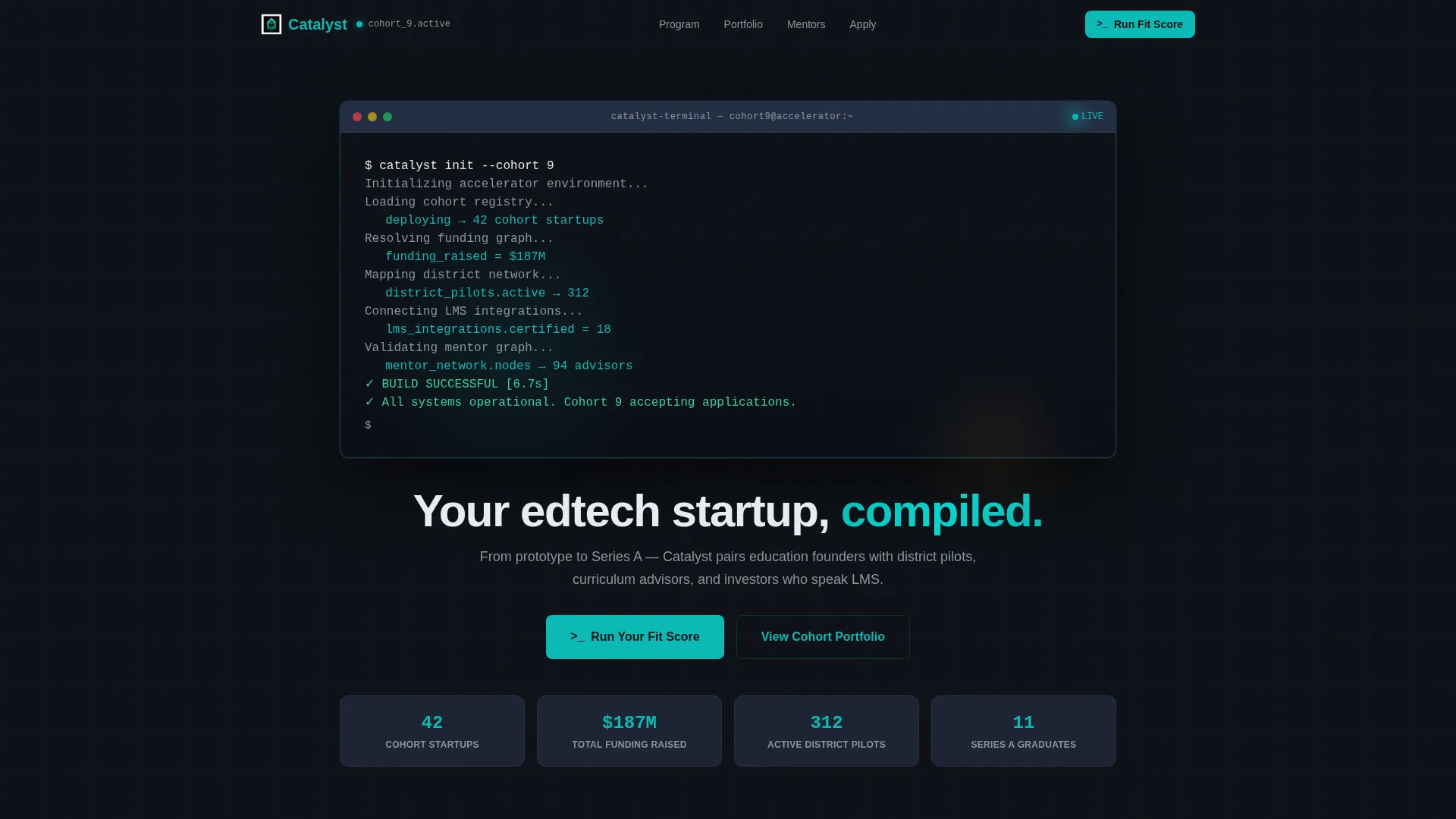 EdTech Startup Accelerator Readiness Calculator Website Template