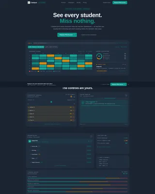 Edtech Landing Page Template - Bento Grid Dashboard